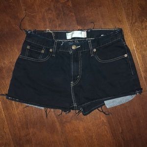 Black mid rise shorts